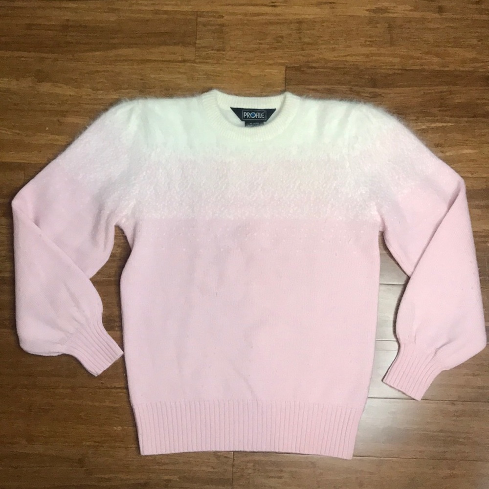 Vintage fuzzy wool pink perfect sweater